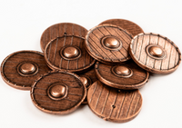 Image of Amati B4290 Viking Ship Shields, a set of 20 detailed 20mm shields, showcasing traditional Viking designs, ideal for enhancing historical ship models with accuracy and authenticity.