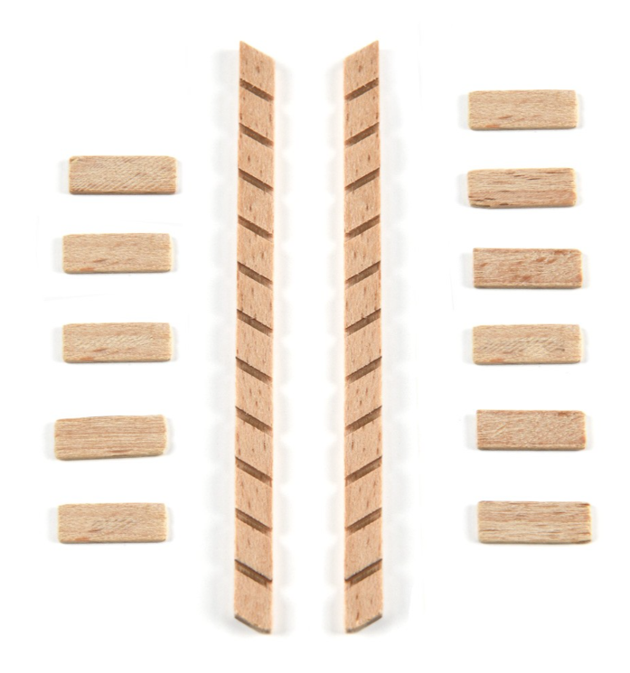 Photo of Amati B4320,12 Wooden Ladder, a 12mm wide, high-quality wooden accessory, ideal for adding realistic detailing to model ships and architectural dioramas.