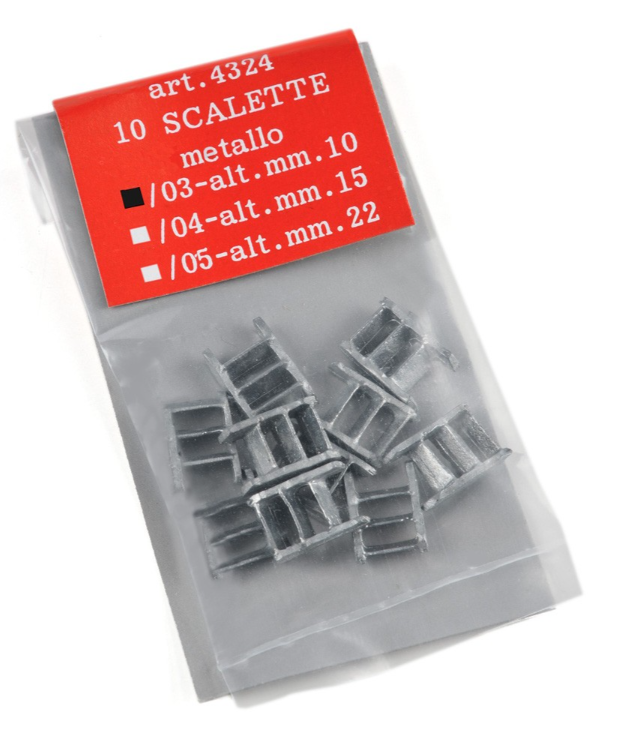 Image of Amati's B4324,03 Metal Ladder, a 10mm finely detailed model accessory, perfect for adding a realistic touch to scale model ships and maritime dioramas.