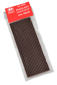 Image of Amati B4328 Plastic Wood Grating, measuring 100x38mm, showcasing a realistic wood-like texture and design, perfect for enhancing the decks of model ships.