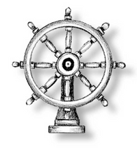 Image of AMATI B4350,15 14mm Metal Steering Wheels with Support, showcasing their detailed metal construction and authentic design, perfect for model ship enhancements.
