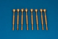 Photo of 1:200 scale British Naval Gun Barrels 40mm PomPom by RB Model, showing a set of 8 metal barrels with precision detailing.