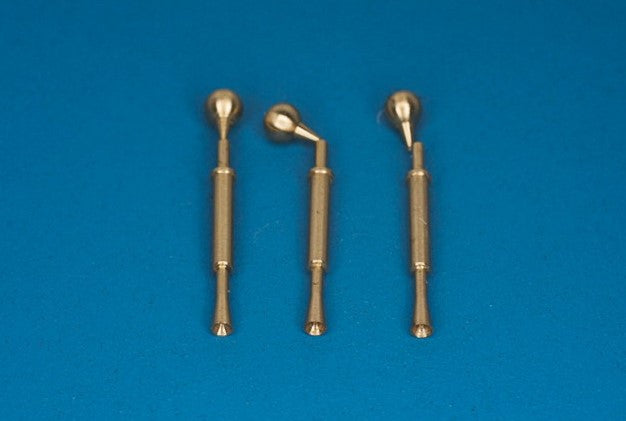 Photo of 1:200 scale British Naval Gun Barrels 40mm PomPom by RB Model, showing a set of 8 metal barrels with precision detailing.