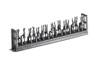 Photo of 74 finely detailed 3D-printed resin figures of US Navy WWII personnel in 1:250 scale, posed in active and relaxed positions for ship modeling.