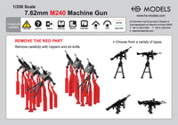 Photo of 1/350 scale 7.62mm M240 machine gun set 16 pieces HS Model HSM-U350054S 3D printed resin