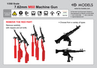 Photo of 7.62mm M60 Machine Gun 1/350 scale resin model set by HS Model HSM-U350056S