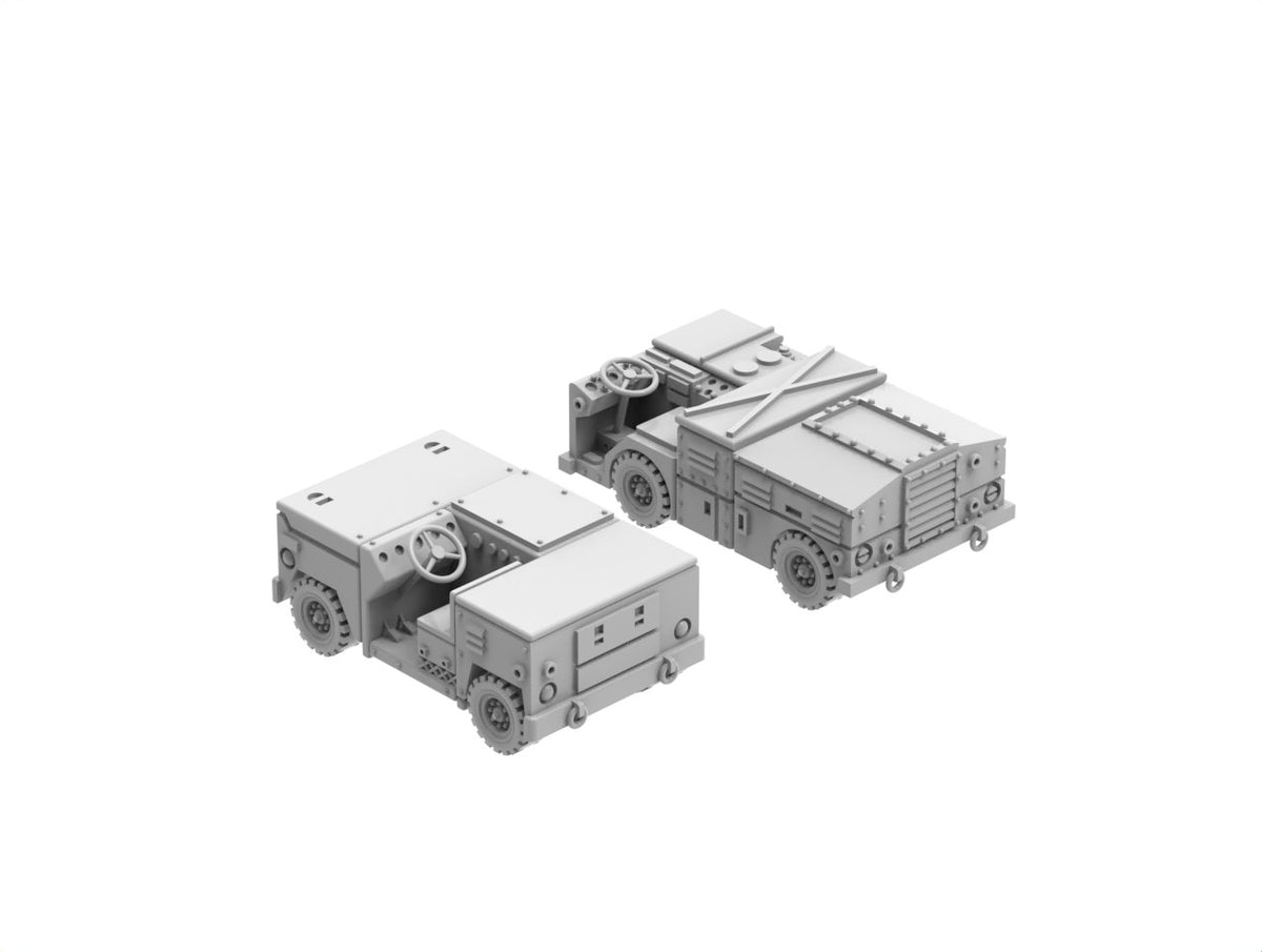 Photo of US Navy NC-2A and NC-8A aircraft tractors 1/350 scale resin model set by HS Model HSM-U350048S