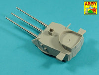 Photo of ABER RE-200 L01 Universal Armament Set for 1/200 USS Iowa / USS Missouri, featuring 9x 406mm and 20x 127mm precision metal barrels.