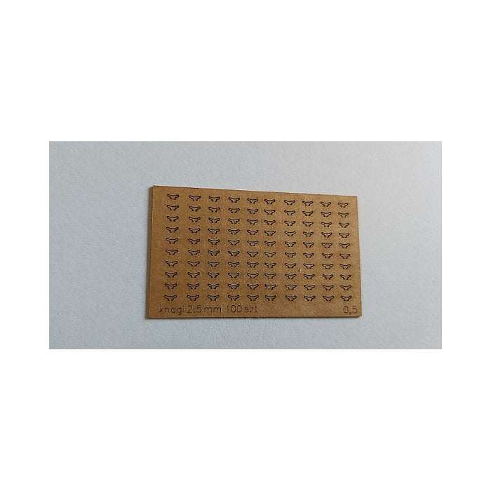 Image of 100pcs 2.5mm Cleats from Seahorse, showcasing their detailed and precise design, perfect for adding intricate details to scale model ships.
