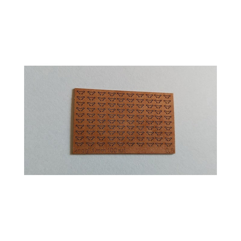 Image of 100 Seahorse 3mm Cleats, showcasing these small but essential components for detailed model shipbuilding and realistic rigging enhancements.