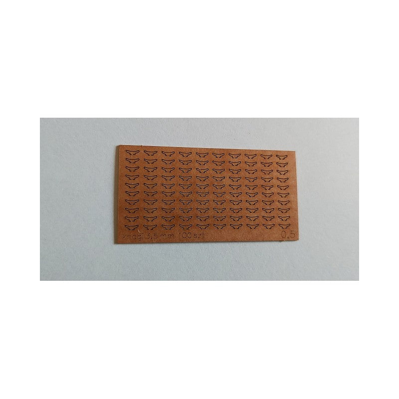 Image of Seahorse 3.5mm Cleats, a pack of 100, showcasing small, precision-made cleats for detailed model shipbuilding and enhancements.