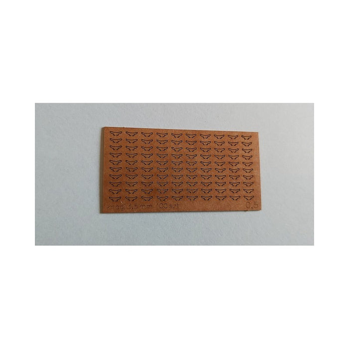 Image of Seahorse 4mm Cleats, a pack of 100, showcasing small, precisely crafted cleats for detailed model ship and boat building.