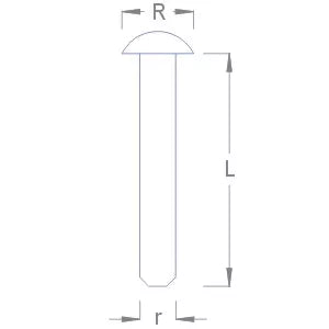 Dome Head Rivet 4mm RB Model 018408