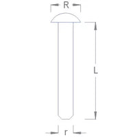 Dome Head Rivet 4mm RB Model 018408