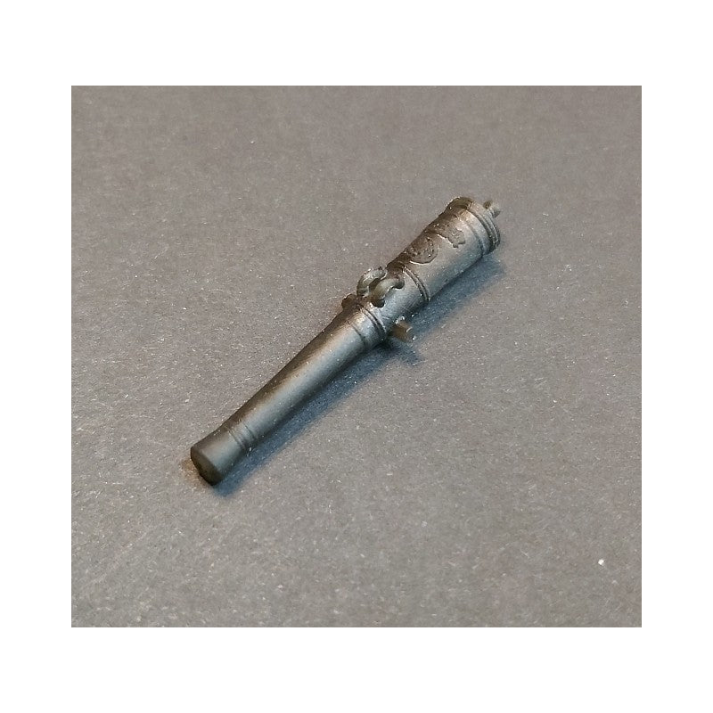 Photo of Seahorse's 4pcs 24 Pounds Gun Barrels, 3D-printed replicas typical of the 17th-century Dutch Fleet, showcasing intricate details and historical design.