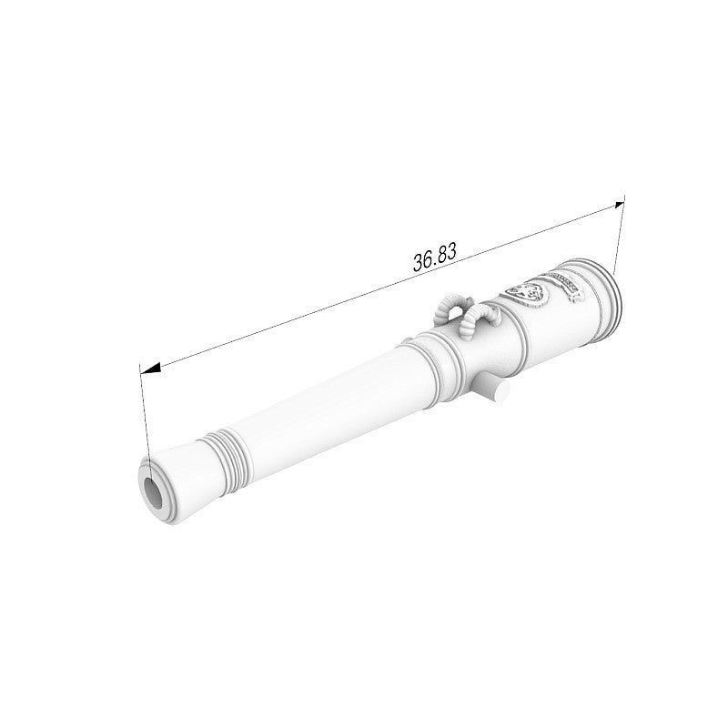 Image of Seahorse's 4pcs 36 Pounds Gun Barrels, 3D-printed replicas from the 17th-century Dutch Fleet, showcasing intricate details and historical design accuracy.