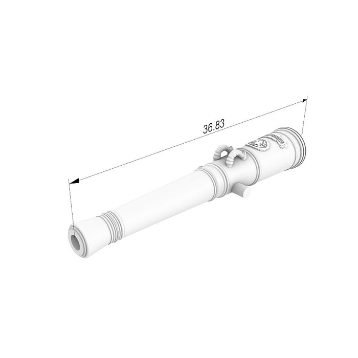 Image of Seahorse's 4pcs 36 Pounds Gun Barrels, 3D-printed replicas from the 17th-century Dutch Fleet, showcasing intricate details and historical design accuracy.