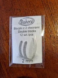 Photo of Seahorse 12pcs Double Block 2mm, showcasing 3D printed precision blocks designed for intricate and detailed model ship rigging.