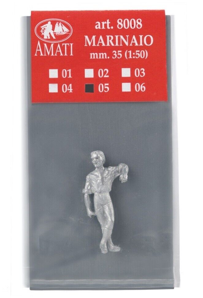 Image of Amati's Model Boat Crew Figures, showcasing a set of detailed and lifelike miniature figures in various poses, designed to add realism and character to model ship and nautical diorama settings.