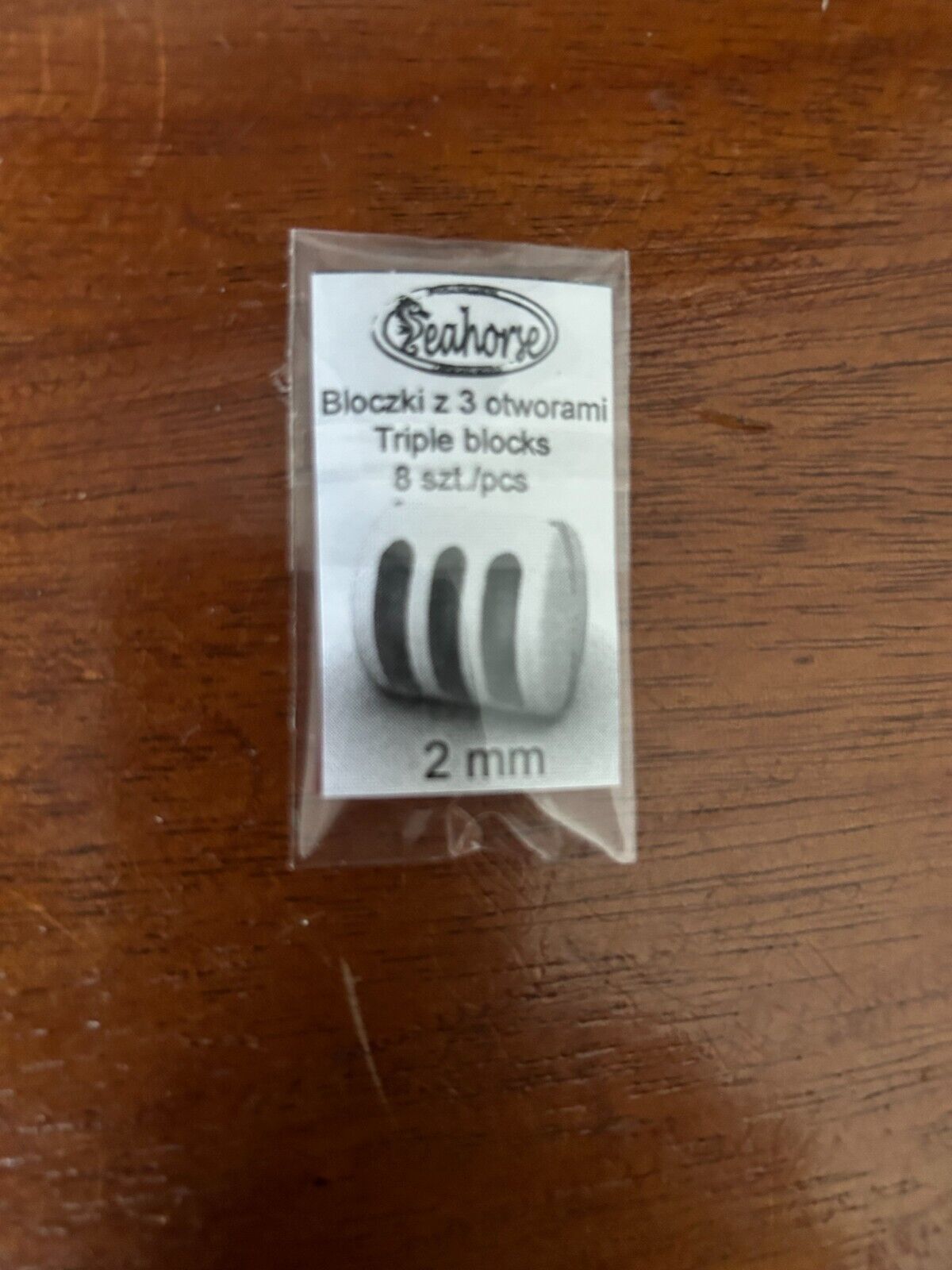 Image of Seahorse 24pcs 2mm Triple Block set, showcasing highly detailed, 3D printed miniature blocks, perfect for intricate model ship rigging.