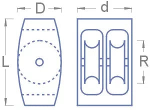 Double Block 7mm 10pcs RB Model 06503