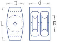 Double Block 7mm 10pcs RB Model 06503