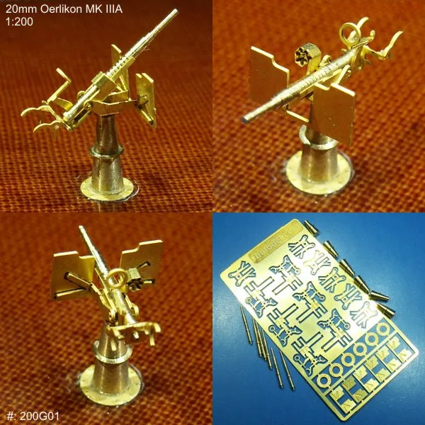 Photo of RB Model 200G01 20mm Oerlikon MK IIIA 1:200 Scale Pack of 6