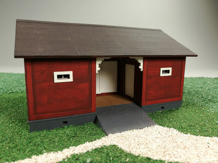 Photo of Storehouse 1:87 Scale Vessel Railway Miniatures Laser-Cut Card Model Kit with paints and brushes