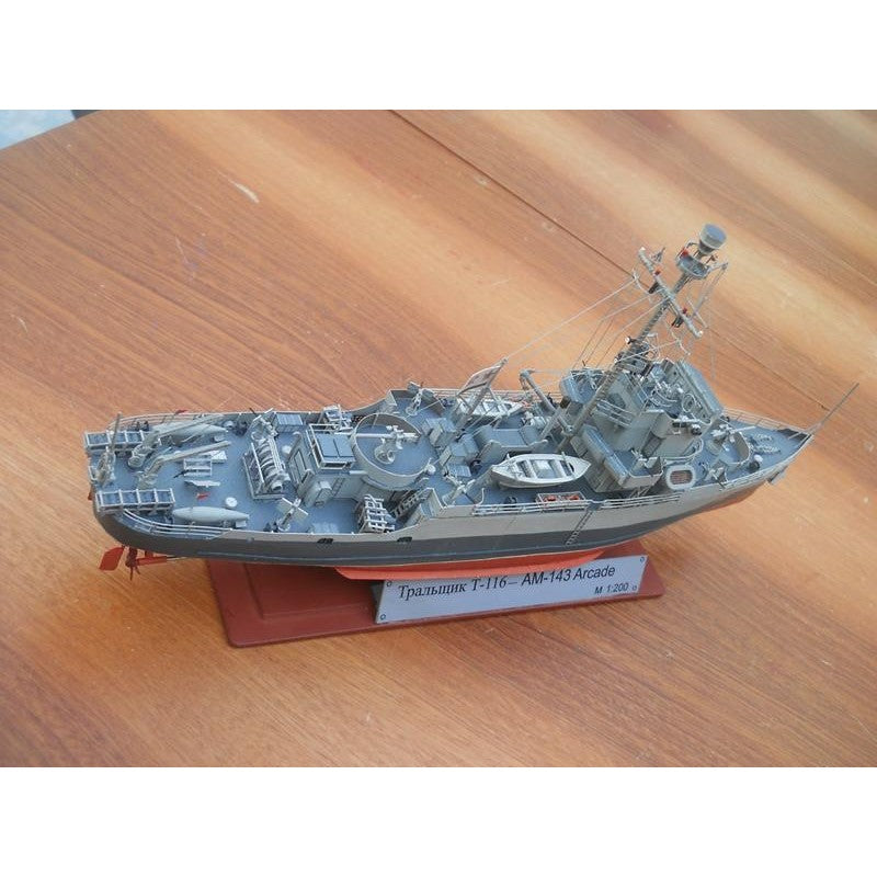 Photo of T-116 Soviet minesweeper card model kit 1:200 by Orel Publishing