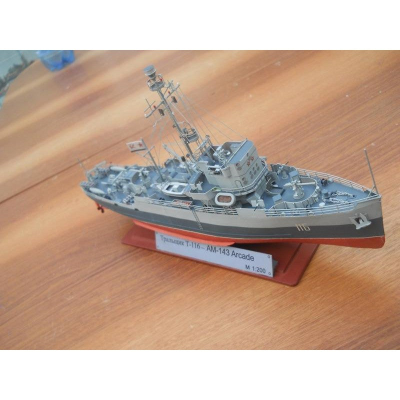 Photo of T-116 Soviet minesweeper card model kit 1:200 by Orel Publishing