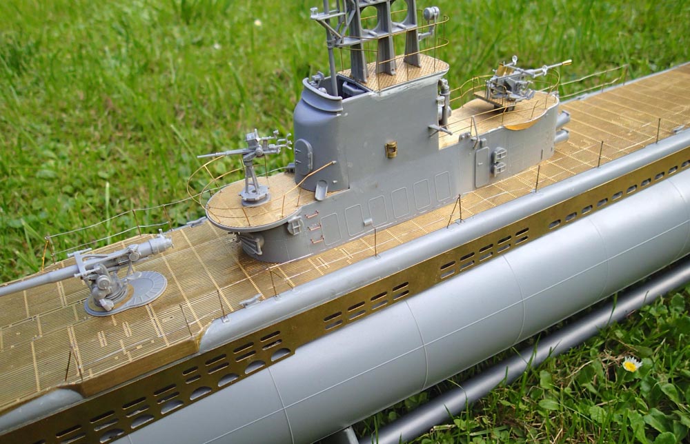 Photo of photo-etched brass center deck and detail set for USS GATO 1944 submarine 1:72 Revell 05047 by RCSubs