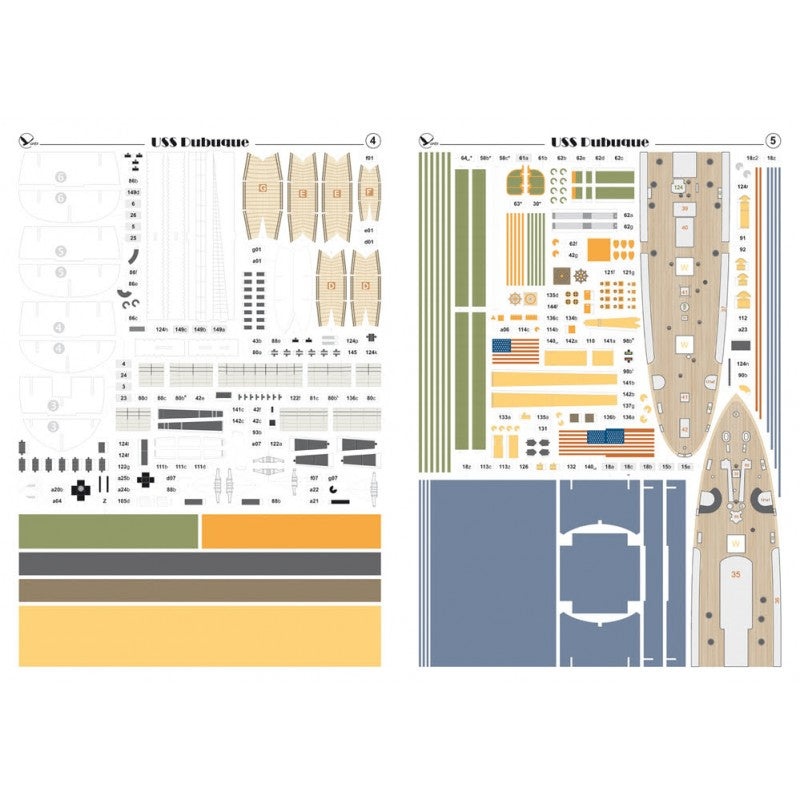 Photo of USS Dubuque PG-17 gunboat card model kit 1:200 scale by Orel Publishing