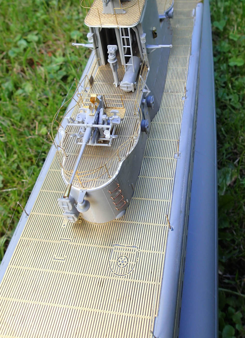 Photo of photo-etched brass center deck and detail set for USS GATO 1944 submarine 1:72 Revell 05047 by RCSubs