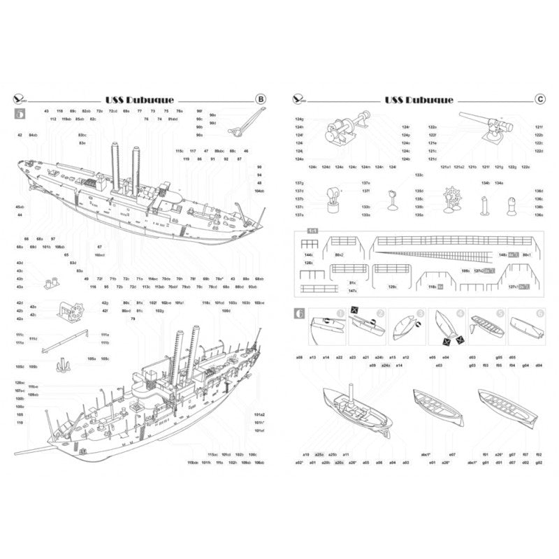 Photo of USS Dubuque PG-17 gunboat card model kit 1:200 scale by Orel Publishing