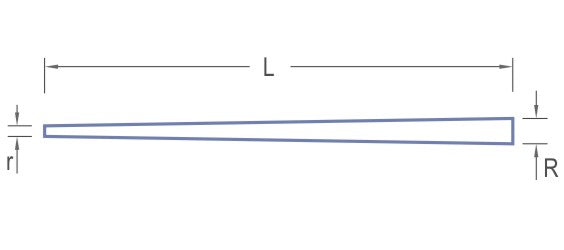 Photo of RB Model 05755 Brass Ship Mast, 55mm long, precision-turned brass part for scale model ships