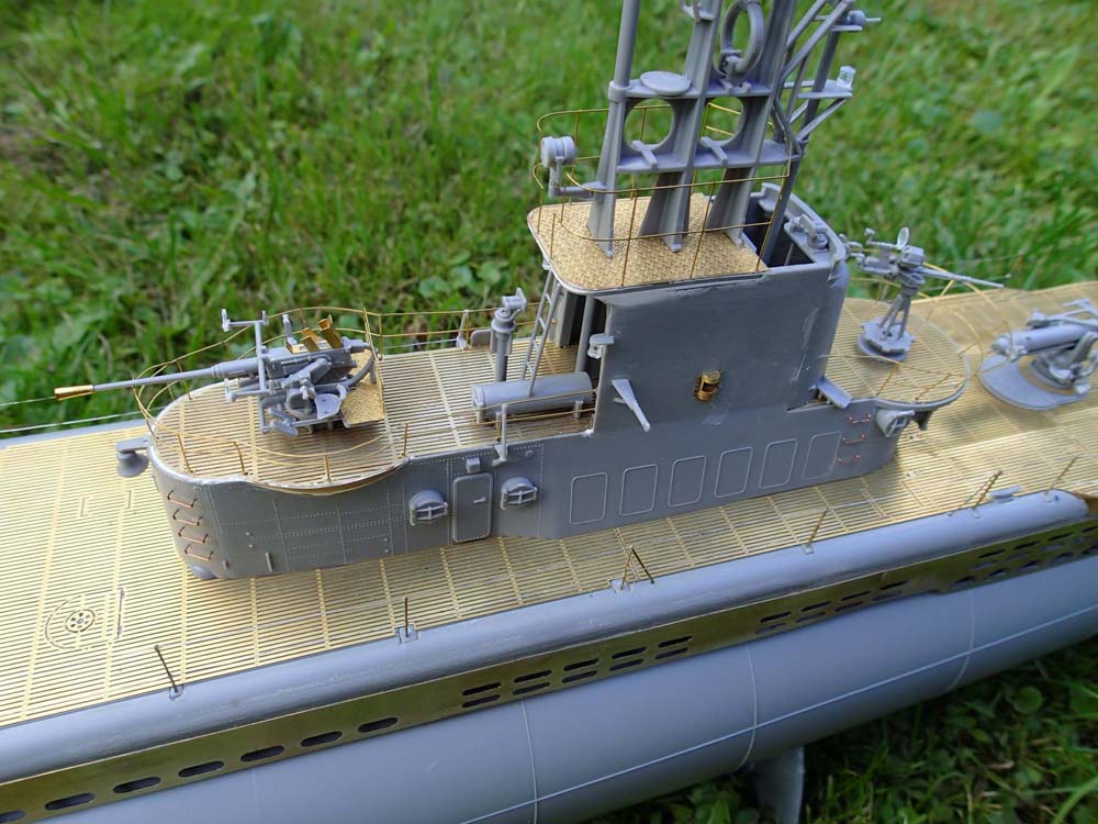 Photo of photo-etched brass center deck and detail set for USS GATO 1944 submarine 1:72 Revell 05047 by RCSubs