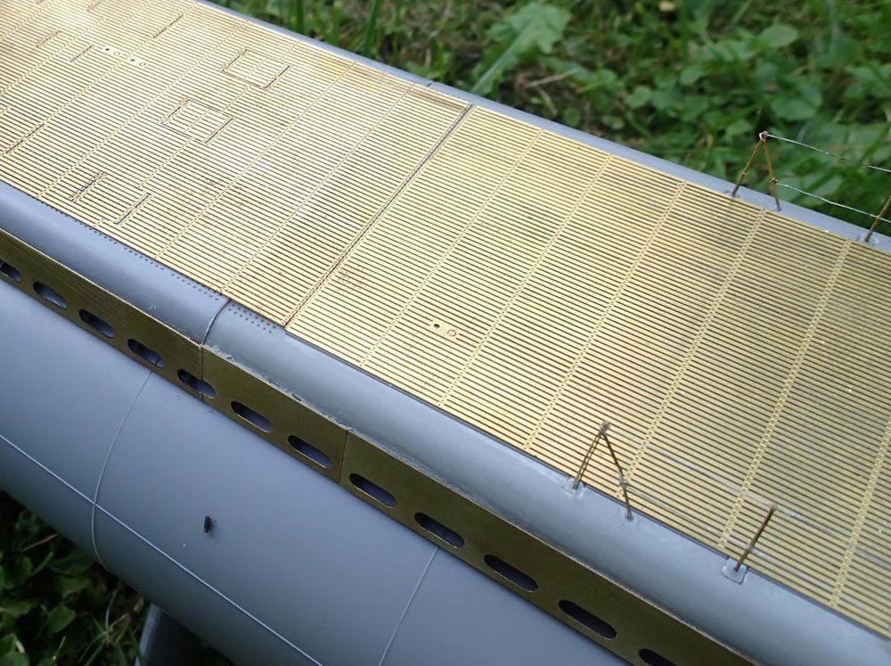 Photo of photo-etched brass center deck and detail set for USS GATO 1944 submarine 1:72 Revell 05047 by RCSubs