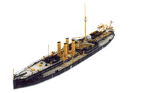 Photo of HMV SMS Sachsen 1:250 scale card model kit by HMV, detailed German ironclad warship papermodel with 760 parts.