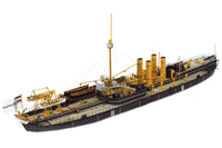 Photo of HMV SMS Sachsen 1:250 scale card model kit by HMV, detailed German ironclad warship papermodel with 760 parts.