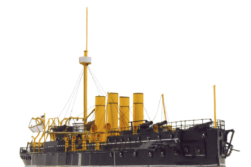 Photo of HMV SMS Sachsen 1:250 scale card model kit by HMV, detailed German ironclad warship papermodel with 760 parts.