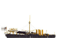 Photo of HMV SMS Sachsen 1:250 scale card model kit by HMV, detailed German ironclad warship papermodel with 760 parts.