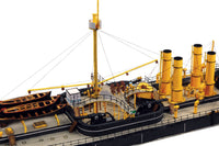 Photo of HMV SMS Sachsen 1:250 scale card model kit by HMV, detailed German ironclad warship papermodel with 760 parts.