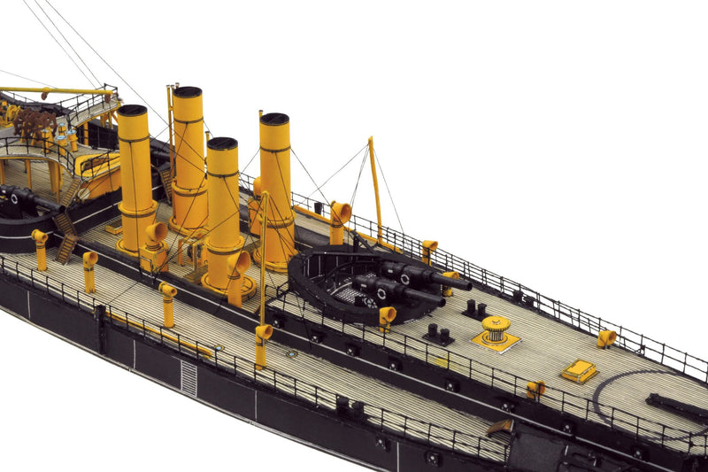 Photo of HMV SMS Sachsen 1:250 scale card model kit by HMV, detailed German ironclad warship papermodel with 760 parts.