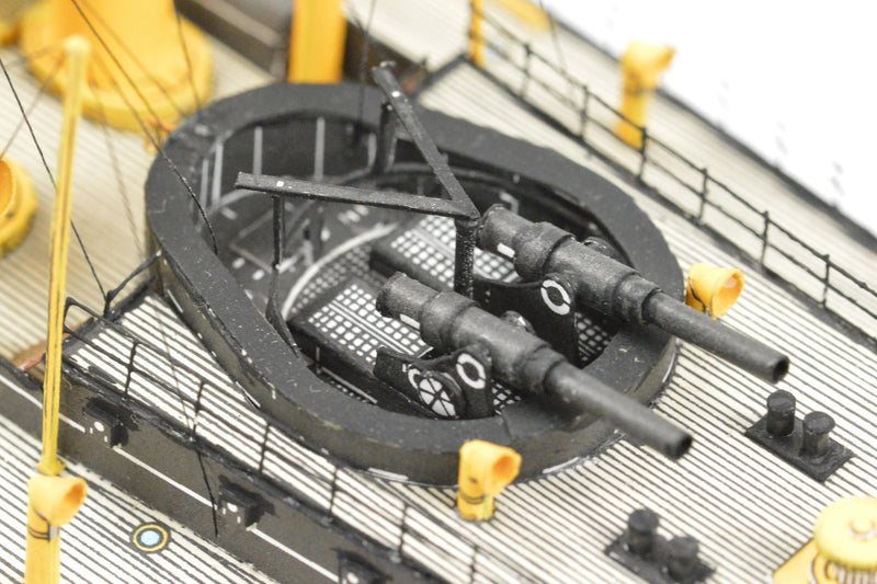 Photo of HMV SMS Sachsen 1:250 scale card model kit by HMV, detailed German ironclad warship papermodel with 760 parts.