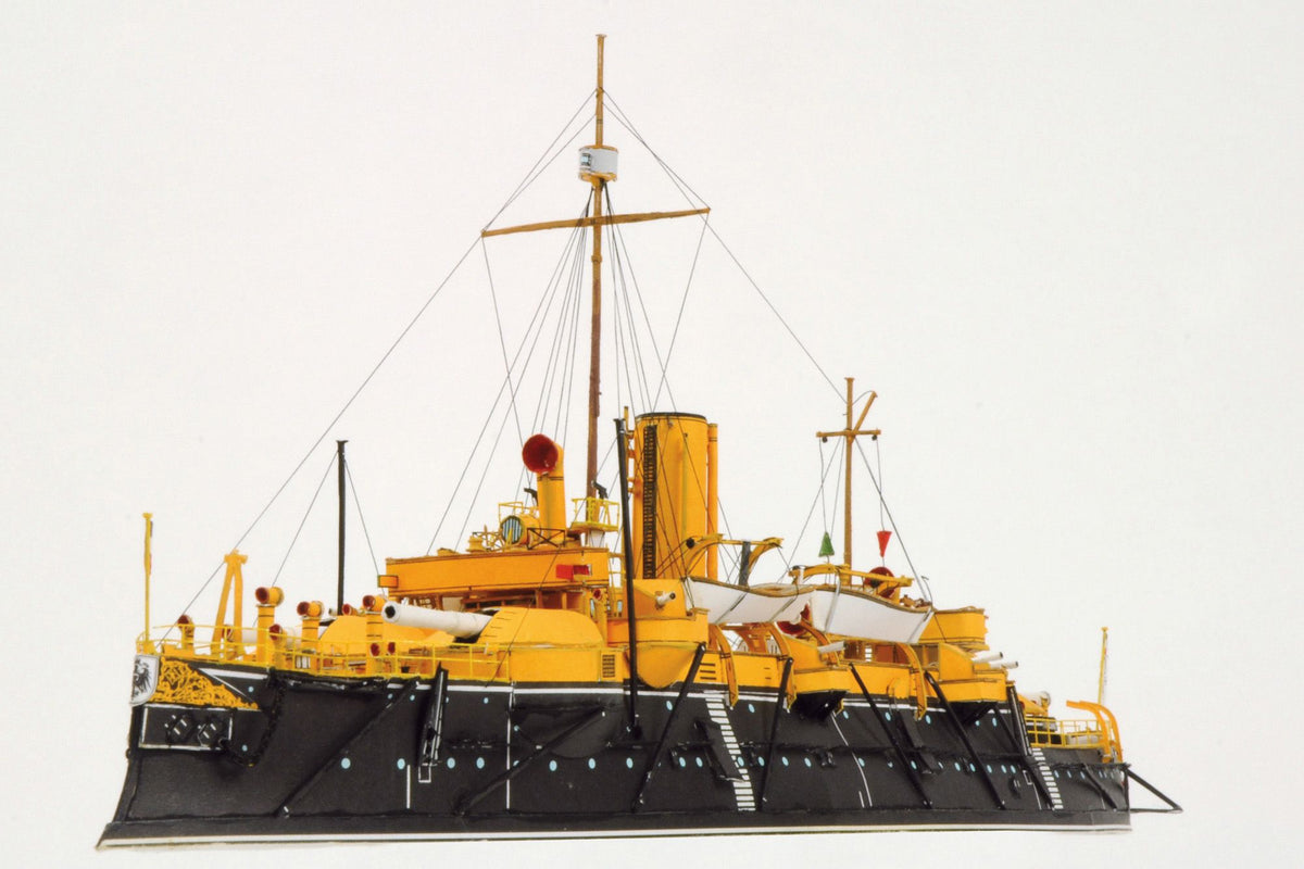 Photo of SMS Beowulf card model kit 1/250 by HMV – detailed German coast defense battleship papermodel