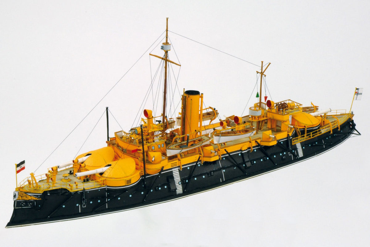 Photo of SMS Beowulf card model kit 1/250 by HMV – detailed German coast defense battleship papermodel