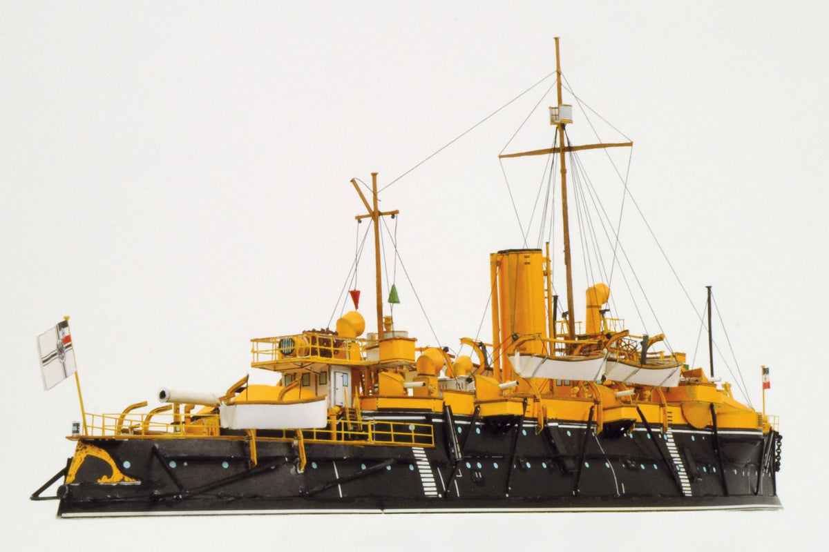 Photo of SMS Beowulf card model kit 1/250 by HMV – detailed German coast defense battleship papermodel