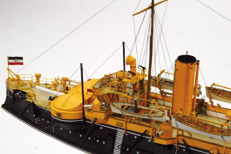 Photo of SMS Beowulf card model kit 1/250 by HMV – detailed German coast defense battleship papermodel