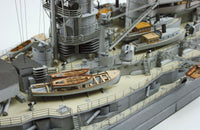 Photo of HMV SMS Baden card model kit in 1/250 scale, detailed paper model battleship of the German Imperial Navy, full hull and waterline version.