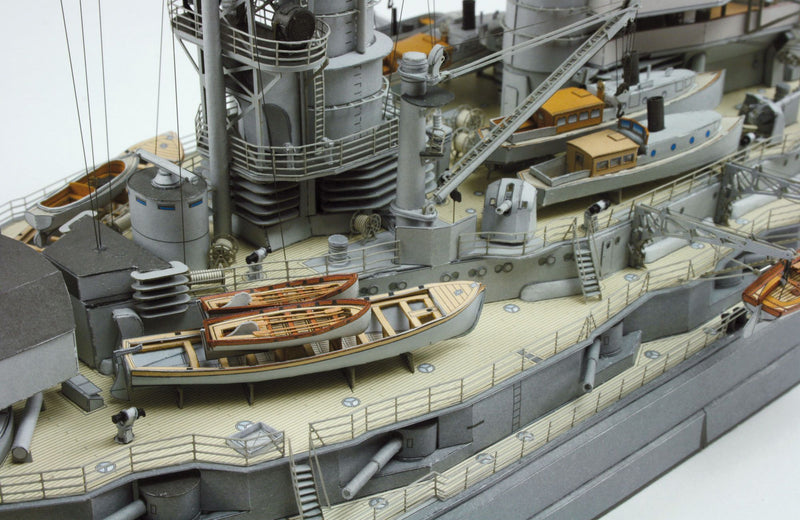 Photo of HMV SMS Baden card model kit in 1/250 scale, detailed paper model battleship of the German Imperial Navy, full hull and waterline version.